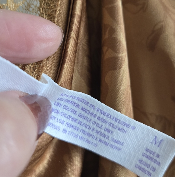 Stars Above Gold Floral Satin Slip Midi Dress - Picture 9 of 10